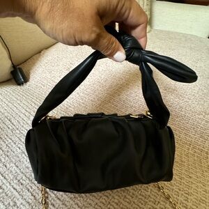 Black vegan leather bag two ways